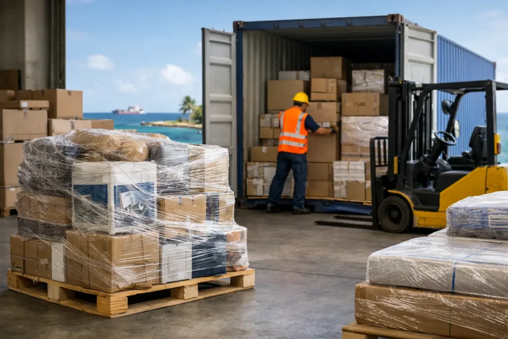 Producten bundelen voor zeecontainer Bonaire