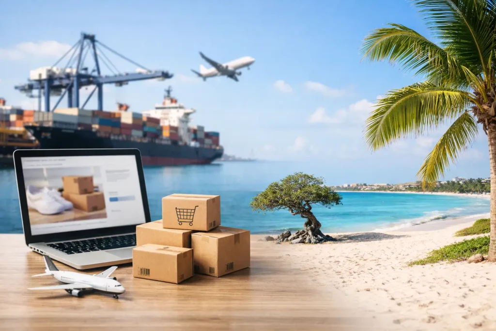 Webshop aankopen laten verschepen naar Aruba